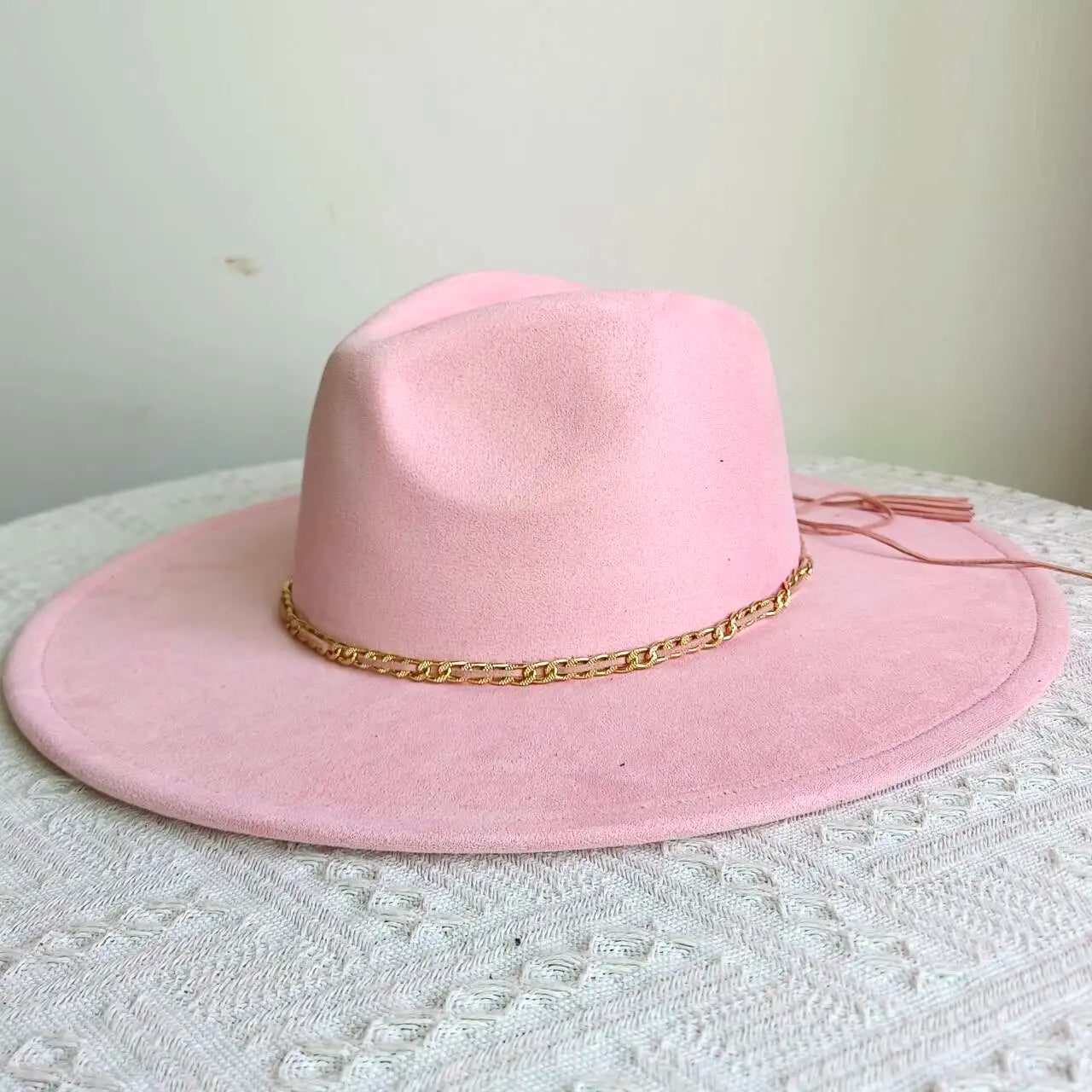 New Free People Rancher Suede Wide Brim Hat Felt Jazz Hat, Classic Church Hat
