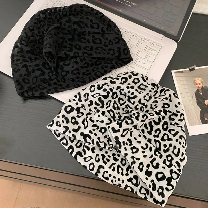 American Leopard Print Pullover Short Brim Stacking Hat