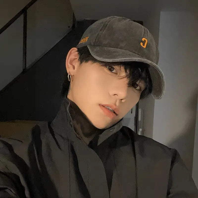 C Letter Embroidery Denim Baseball Caps