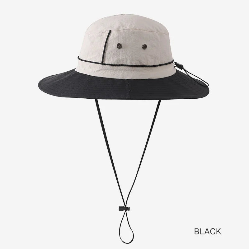 Color-Blocked Wide-Brimmed Sun Hat