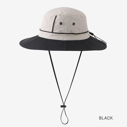 Color-Blocked Wide-Brimmed Sun Hat