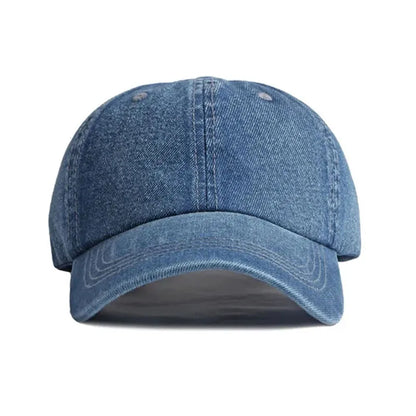 Unisex Solid Denim Baseball Cap Blank Washed Jean Hat Casquette Adjustable