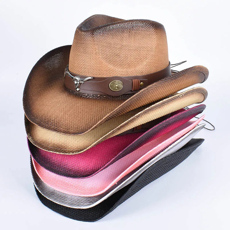 Western Chapeau Cowboy Hats Women Men Straw Sun Hat 2026