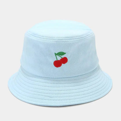 2024 Panama Bucket Hat Fruit Strawberry Embroidered Fishing Cap