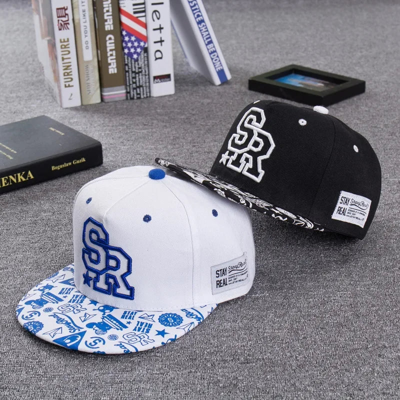 New Fashion Embroidery Letter SR Baseball Cap Hip Hop Hat Outdoor Sports And Leisure Flat Shade Snapback Cap