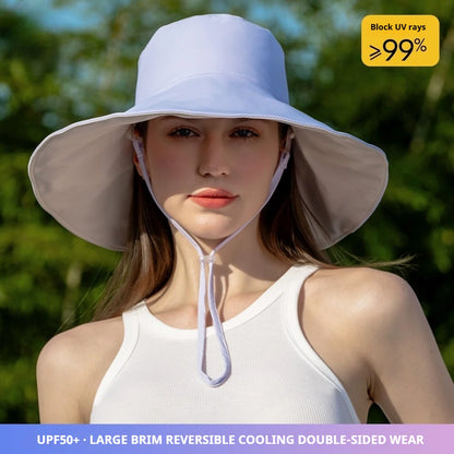 Women Extra Wide Brim Reversible Sun Hat UPF 50+