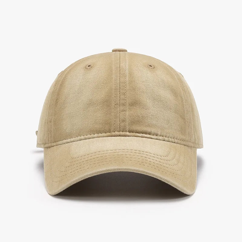 Washed Soft-Top Plain Baseball Cap For Men