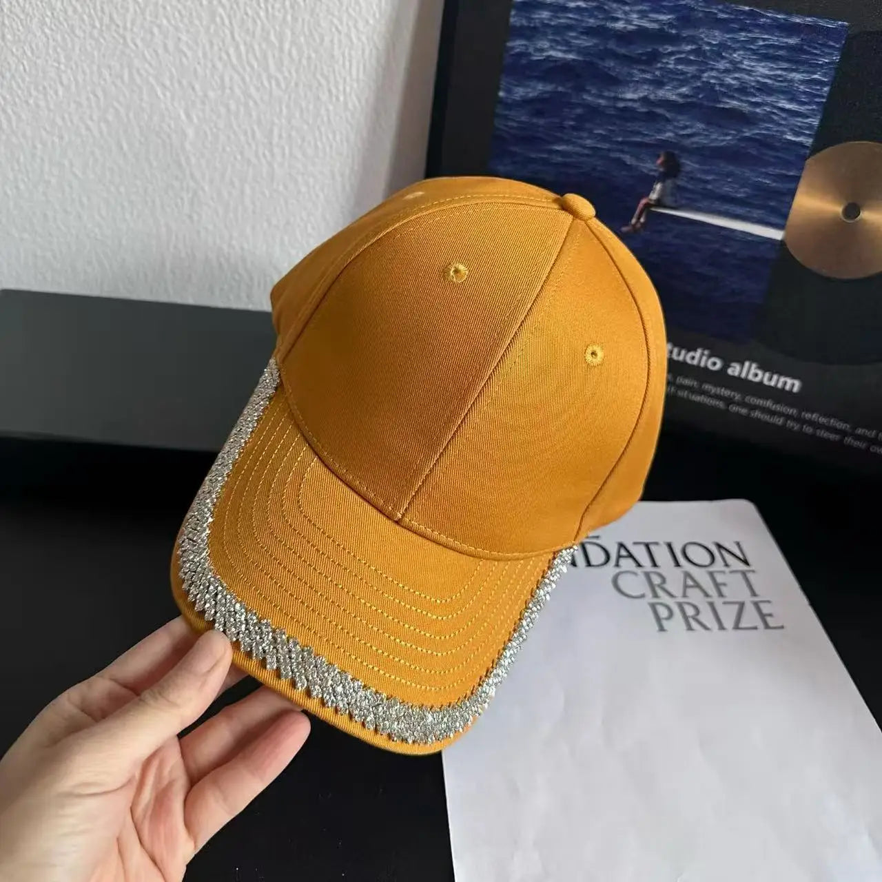 Trendy Women's Rhinestone-Embellished Baseball Cap Spring/Summer