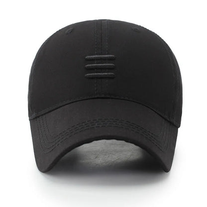 Three Horizontal Lines Embroidery Baseball Caps