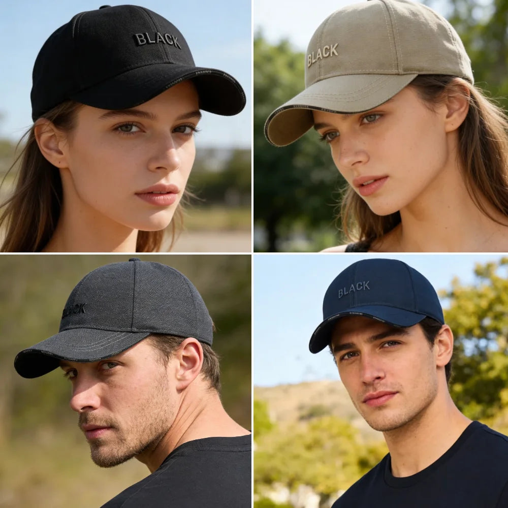 Unisex Summer Cap Classic Black Embroidered Baseball Cap For Men & Women