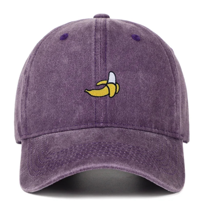 Banana Embroidered Baseball Hats for Men and Women