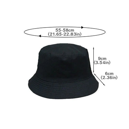Double-Sided Bucket Hat for Women Men Summer Wide-brim Fisherman Cap