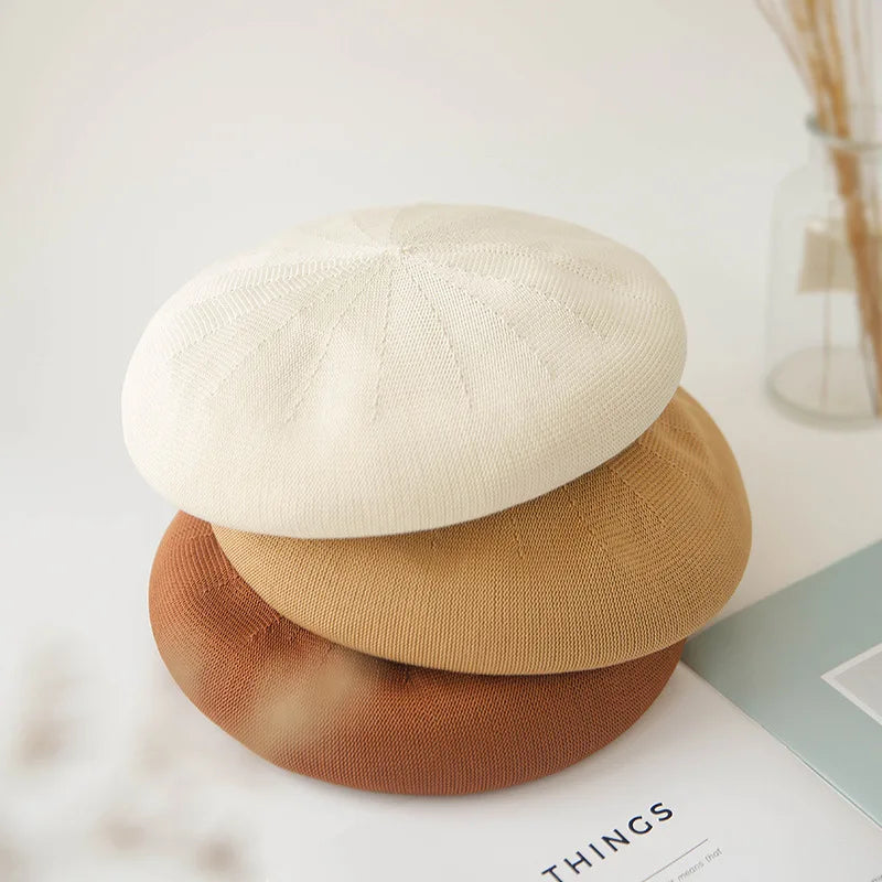 New Summer Solid Color Japan Style Beret Female