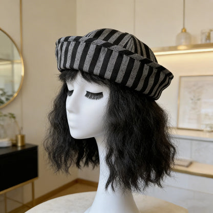 Fashion Bucket Hat For Women Korean Style Striped Sailor Cap Spring Autumn