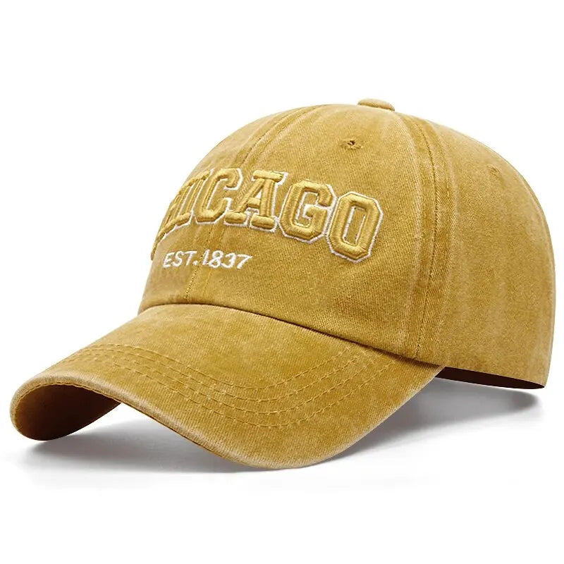 Letter Chicago Baseball Cap Men Women Spring Summer Cotton Unisex Baseball Cap