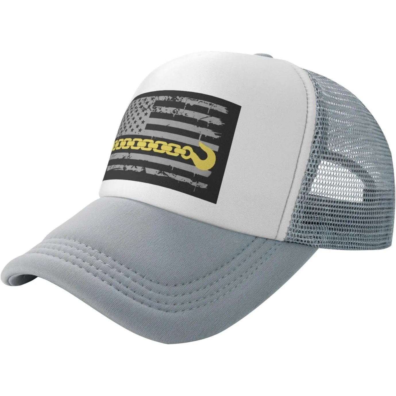 Thin Yellow Line Tow Baseball Cap Driver American Flag