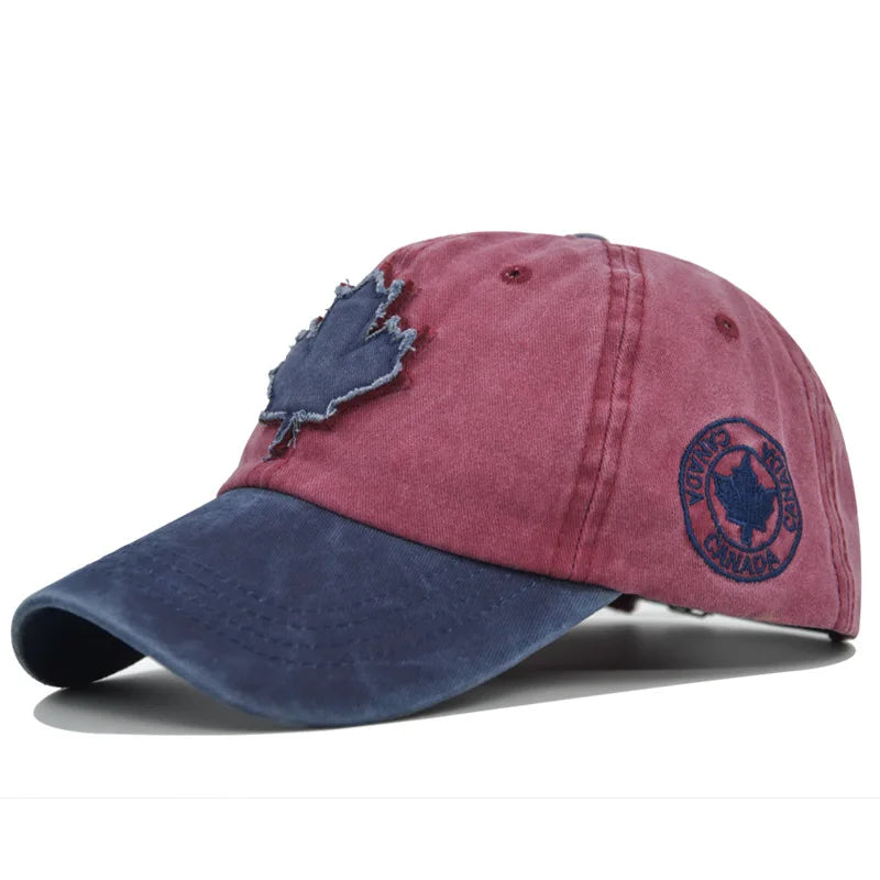 Canadian Maple Leaf Embroidered Baseball Cap, Men's and Women's Duckbill Cap
