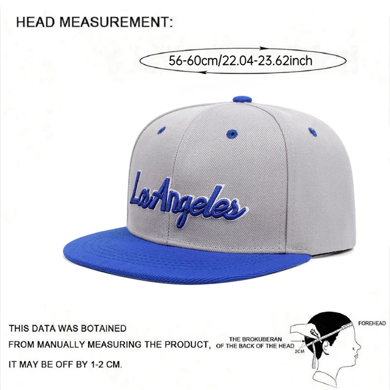 Fashion Los Angeles Letter Embroidered Flat Edge Hat Men's Retro Hip Hop Hat Women's