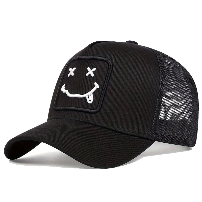 Unisex XX Tongue Sticking Embroidery Baseball Net Caps Spring Summer