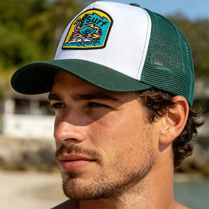 New Unisex Embroidered Trucker Hat For Men Curved Front Half Mesh Baseball Cap Patch Logo Breathable Mesh Back