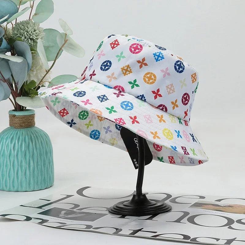 Women Harajuku White Summer Bucket Hat