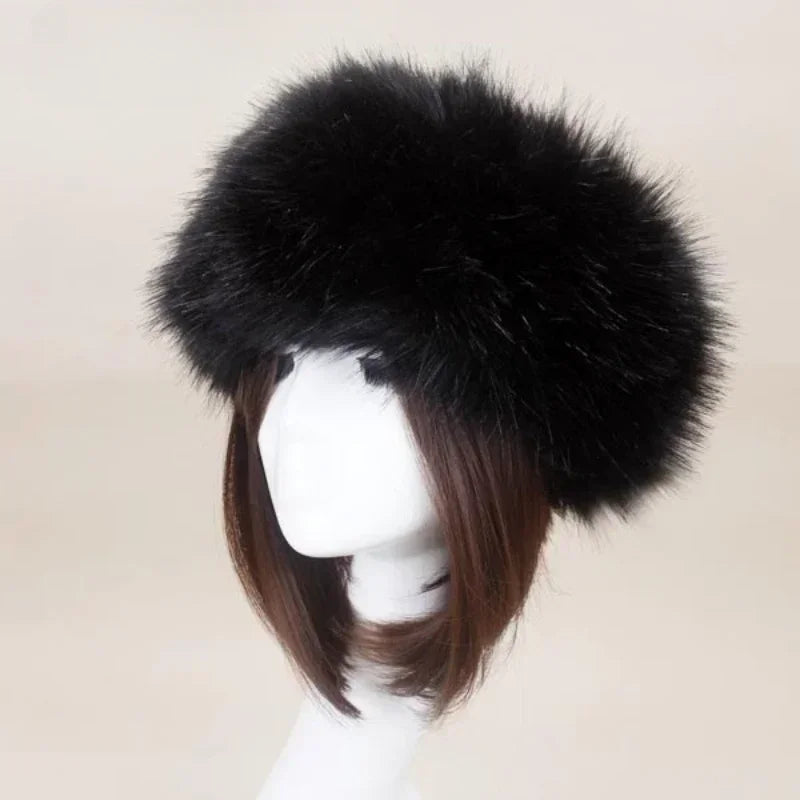 Winter Thick Furry Hairband Fluffy Russian Faux Fur Women