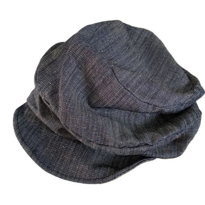 Vintage Japanese Denim Beret Cloth Cloud Octagonal Cap Big Head