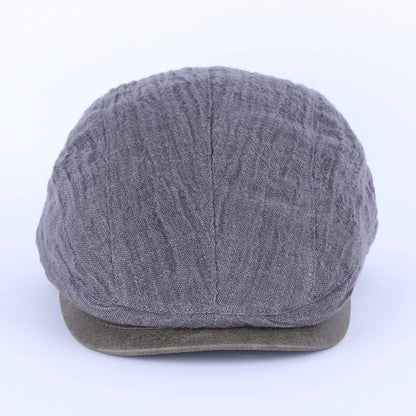 Linen Berets Hats For Men Summer Breathable Newsboy Caps
