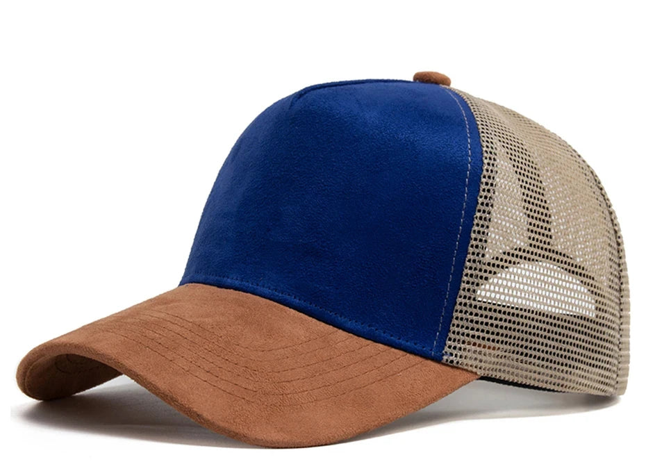 Spring Summer Suede 5 Panel Mesh Baseball Cap
