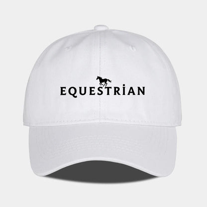 Equestrian Themed Horse Logo Print Soft Top Baseball Cap Soft Comfortable Breathable Adjustable Retro