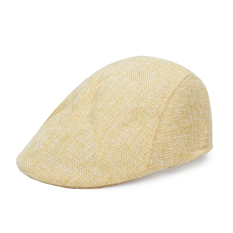 Breathable Linen Vintage British Flat Cap