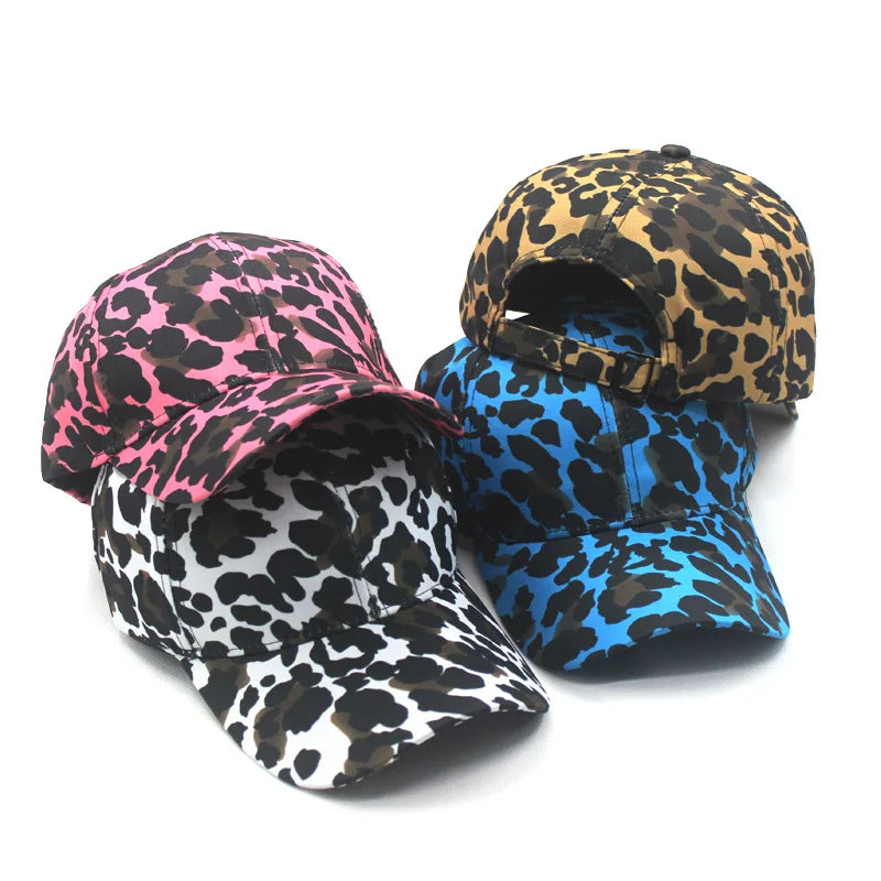 Leopard Print Printing Adjustable Sun Protection Baseball Cap