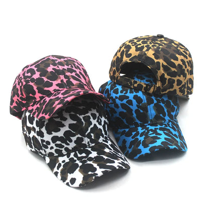 Leopard Print Printing Adjustable Sun Protection Baseball Cap