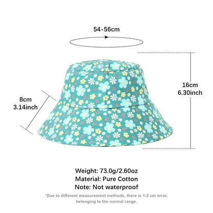 Women Fisherman Hat Floral Print Face Shading Foldable Sunscreen Cap for Summer