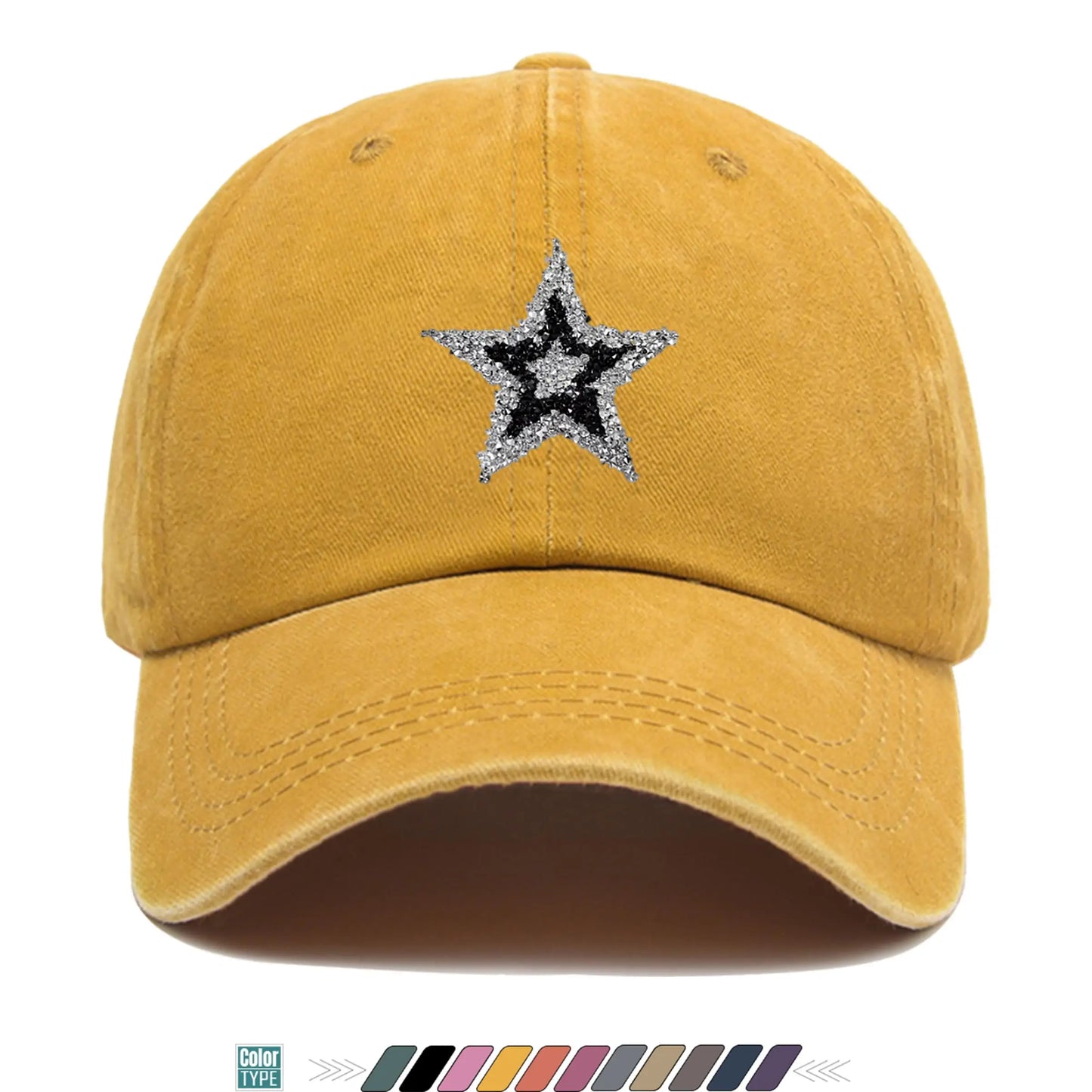 Sparkling Rhinestone Star Trucker Hat - Unisex Baseball Cap