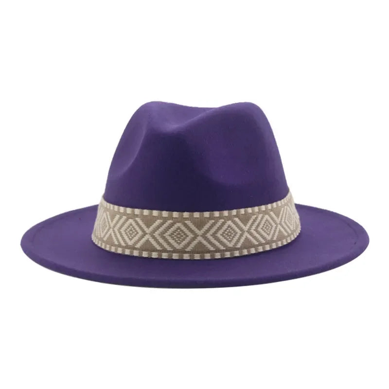 Panama Hat Western Cowboy Hats For Women Solid Big Brim Casual Fedoras Men Women