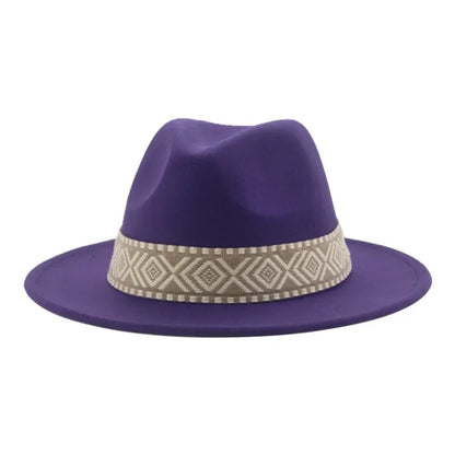 Panama Hat Western Cowboy Hats For Women Solid Big Brim Casual Fedoras Men Women