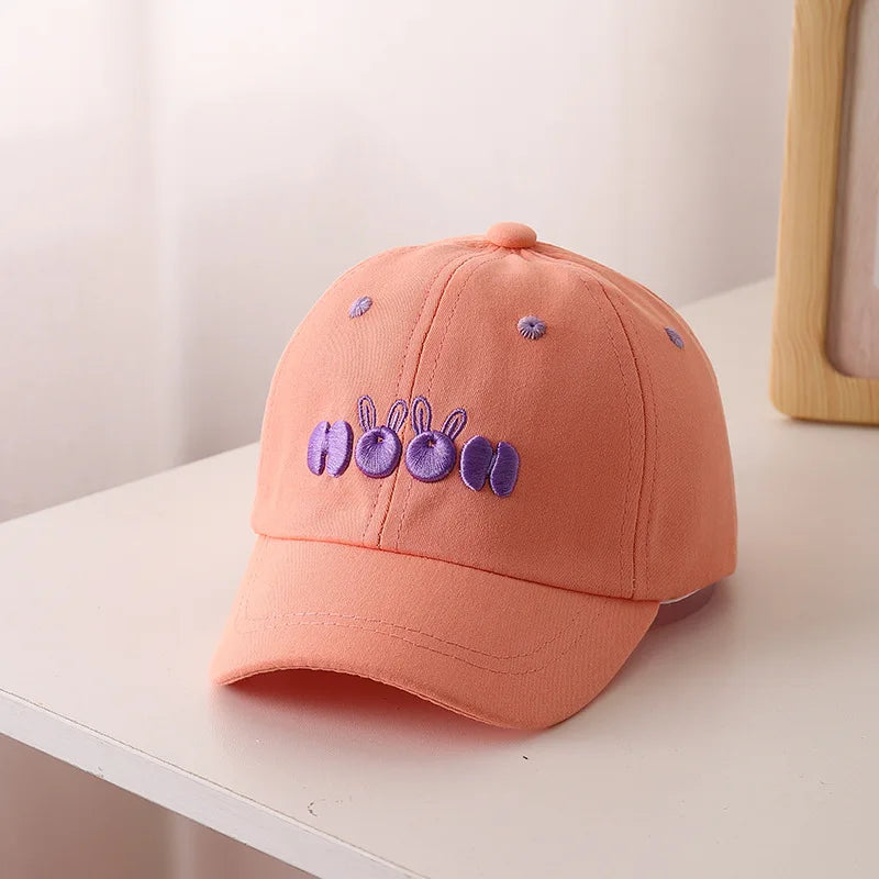 Children Embroidery Baseball Cap Solid Color Duck Tongue Cap