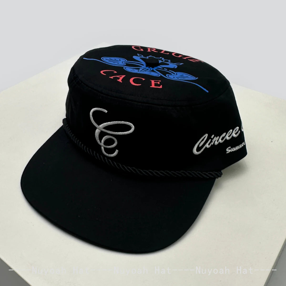 Color Block Embroidered Letters Rose Baseball Hats