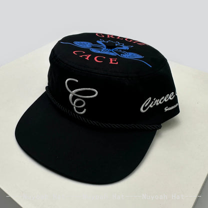 Color Block Embroidered Letters Rose Baseball Hats