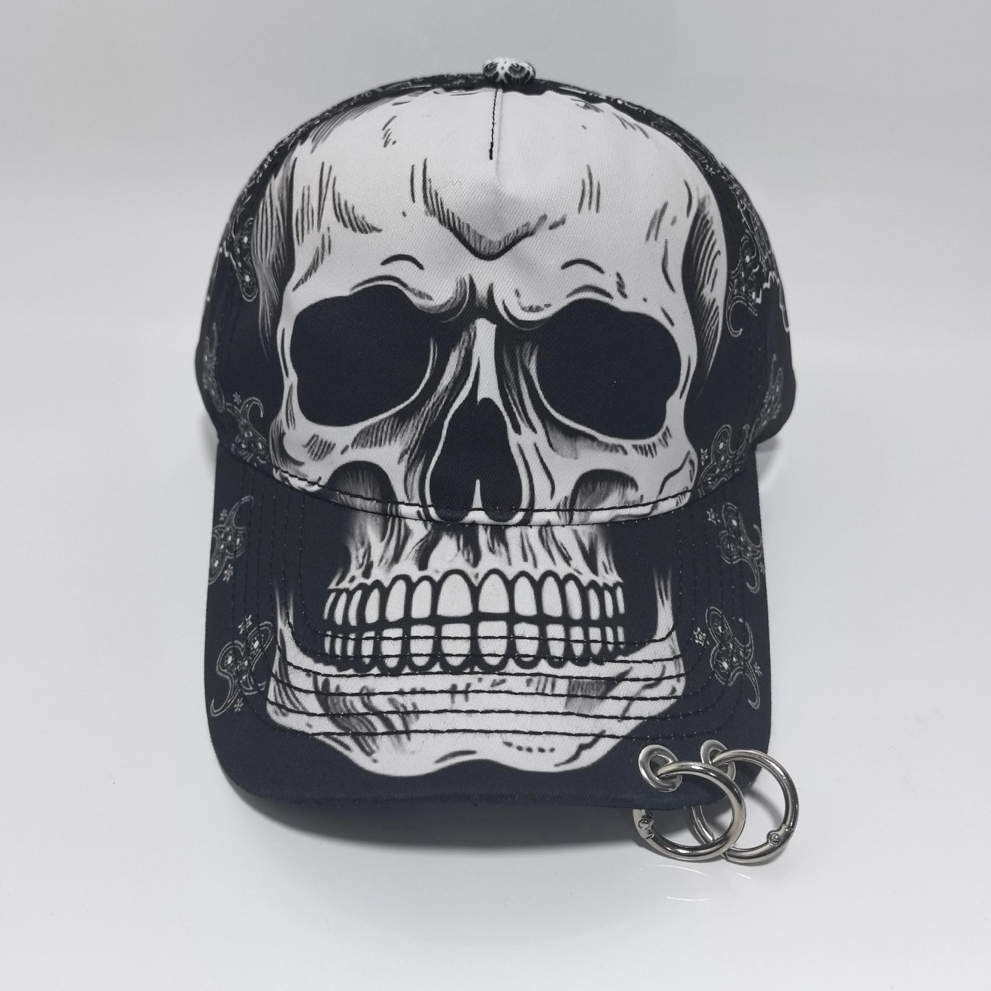 Punk Metal Rings Baseball Cap Men Women