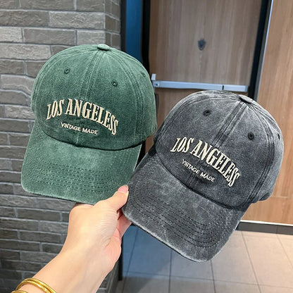 Letter Embroidery Washed Cotton Unisex Baseball Caps