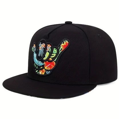 Unisex Fingers Embroidery Hip Hop Hats Spring Autumn Outdoor Adjustable Casual Baseball Caps Trucker Caps Sunscreen Hat