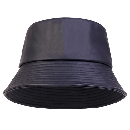Fashion Bucket Hat Artificial Leather Windproof Warm Cap