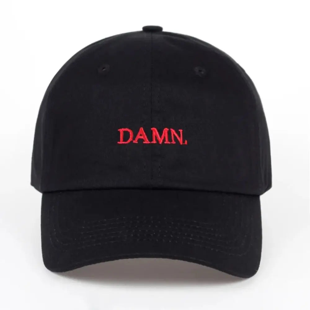 Letter DAMN Embroidery Baseball Cap Stitched Adjustable Washed Cotton Baseball Hip Hop Sunscreen Hat