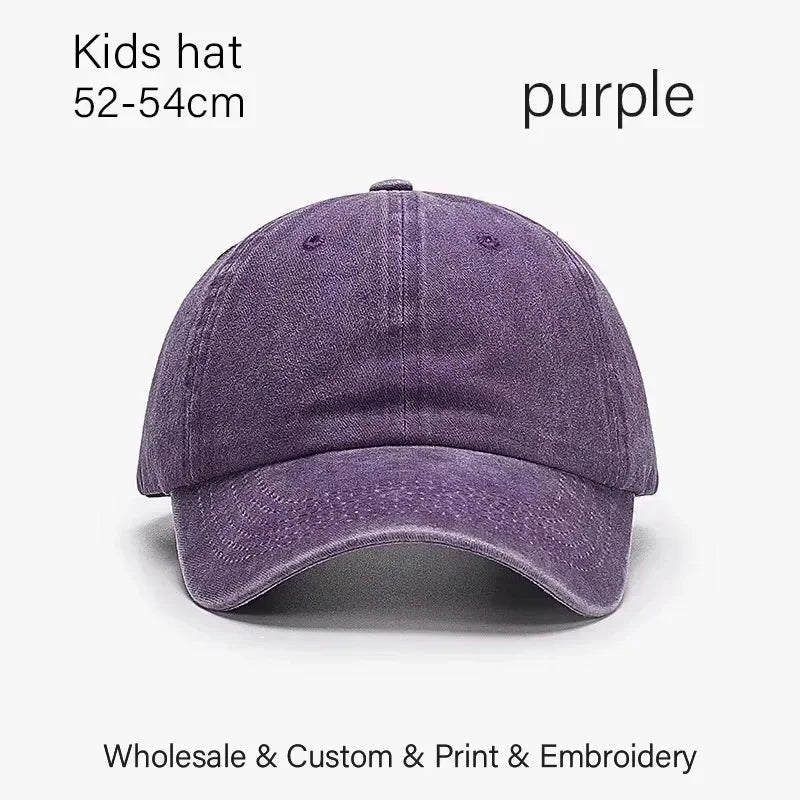 Kids Baseball Cap Retro DIY Design Letter Embroidery Hat