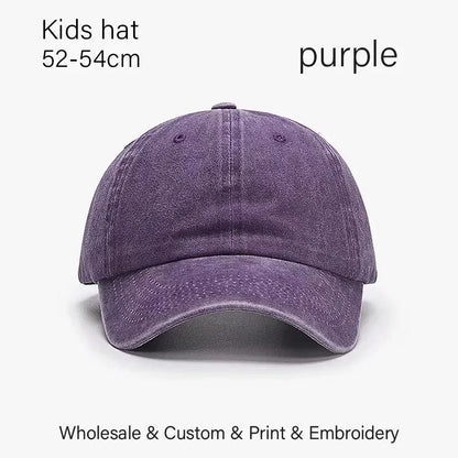 Kids Baseball Cap Retro DIY Design Letter Embroidery Hat