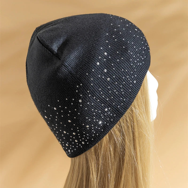 Hot Sale Women Casual Winter Fall Hat Stylish & Shiny Rhinestone Decor