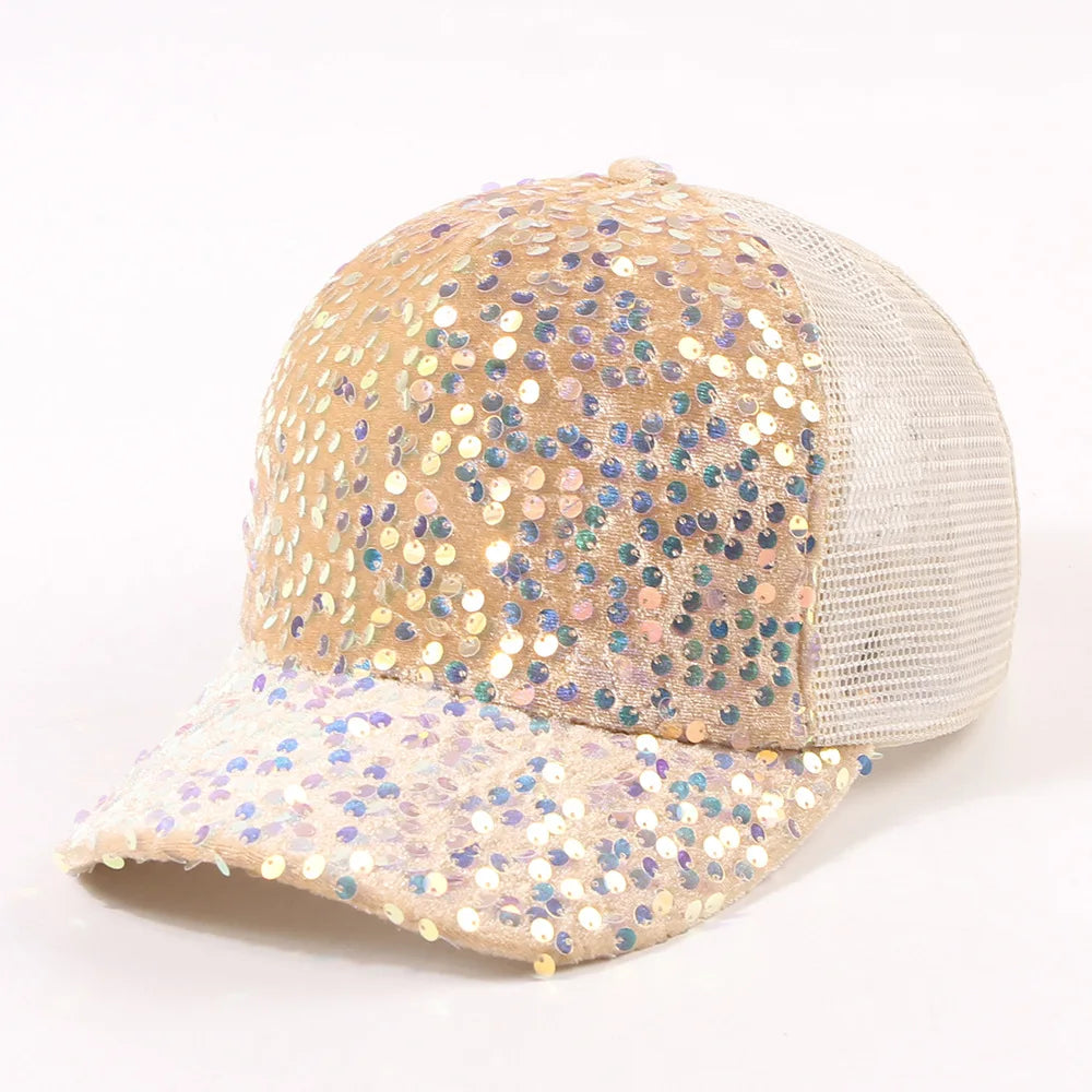 Sequin Baseball Cap Women