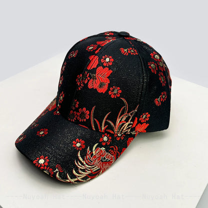 New Women Chic Flower Retro Baseball Hats